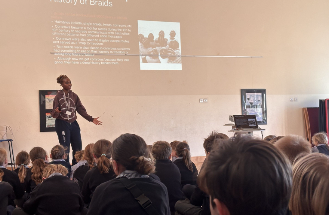 ACS delivering an assembly for Black History Month