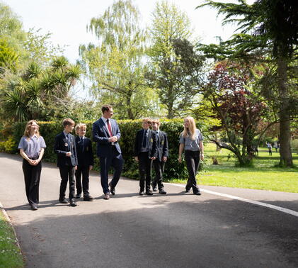 James Jones, Head at Sidcot School with students