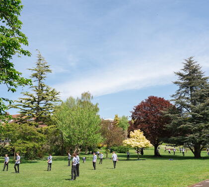 playing fields at a school in the countryside