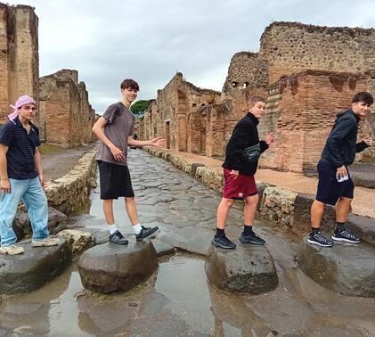 Sidcot students in Pompeii
