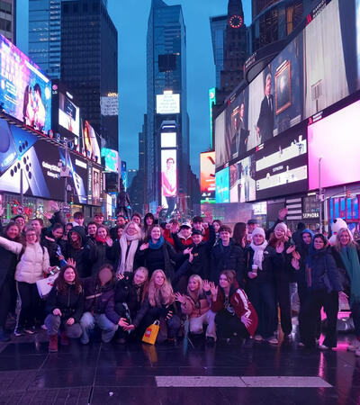 Sidcot students in Times Square