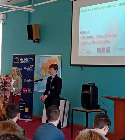 Sidcot student presenting at an academic enrichment conference